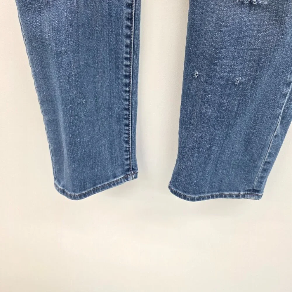 KUT from the Kloth Womens 10 Blue Skinny Jeans Distressed Stretch Mid Rise Denim